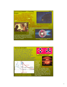 NUCLEAR FISSION- a Tunneling Process NUCLEAR FUSION