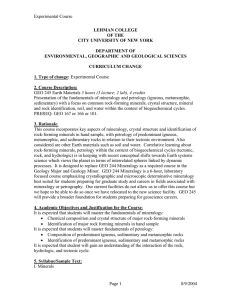 Experimental Course Page 1 8/9/2004 LEHMAN COLLEGE OF THE