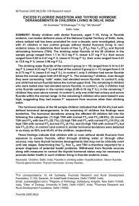 excess fluoride ingestion and thyroid hormone derangements in