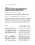 Test of 259 serums from patients with arthritis or neurological