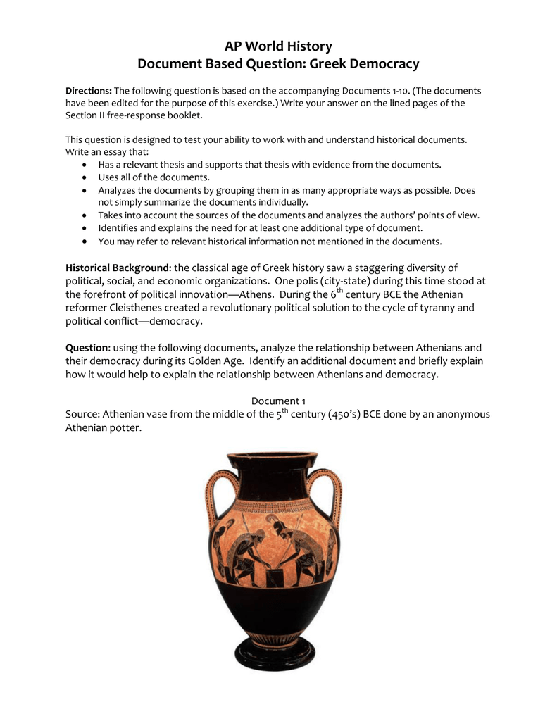 Document based question world history