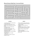 Physics/Science/Math Days Crossword Puzzle