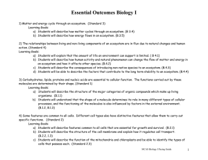 Biology I Pacing Guide Revised February 2013