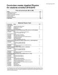 Curriculum master Applied Physics for students enrolled 2015/2016