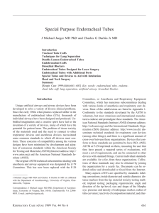 Special Purpose Endotracheal Tubes - RT Journal On-Line