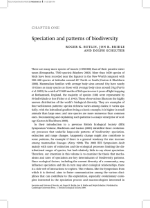 Speciation and patterns of biodiversity