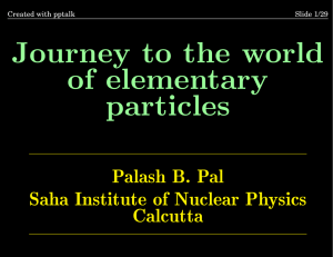 Palash B. Pal Saha Institute of Nuclear Physics Calcutta