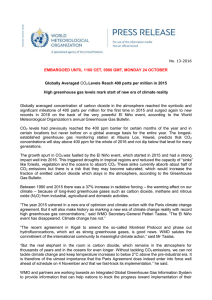 Globally Averaged CO 2 Levels Reach 400 parts per million in 2015