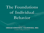 The Foundations of Individual Behavior - NOTES SOLUTION