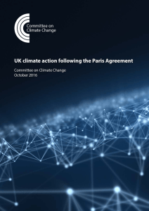 UK Climate action following the Paris Agreement
