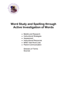 Word Study - Montgomery ISD