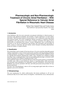Pharmacologic and Non-Pharmacologic Treatment of Chronic Atrial