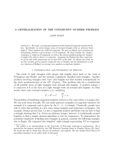 A Generalization of the Congruent Number Problem