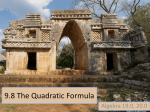 9.8 The Quadratic Formula