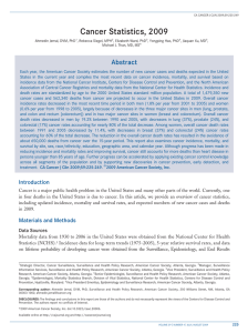 Cancer Statistics, 2009