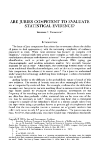 Are Juries Competent to Evaluate Statistical Evidence?