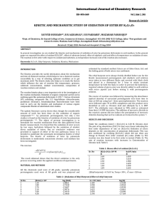 KINETIC AND MECHANISTIC STUDY OF OXIDATION OF ESTER