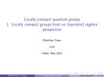 Locally compact quantum groups 1. Locally compact groups from an