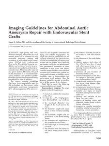 Imaging Guidelines for Abdominal Aortic Aneurysm Repair with