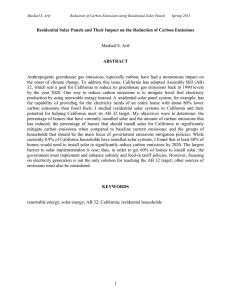 1 Residential Solar Panels and Their Impact on the Reduction of