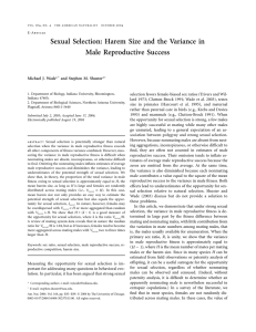 Sexual Selection: Harem Size and the Variance in Male