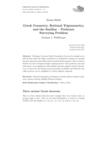 Greek Geometry, Rational Trigonometry, and the Snellius