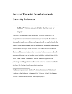 Survey of Unwanted Sexual Attention in University