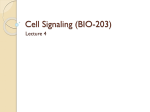 Cell Signaling (BIO-203) - Lectures For UG-5