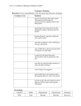 S-8-2-2_Vocabulary Matching Worksheet and KEY Vocabulary