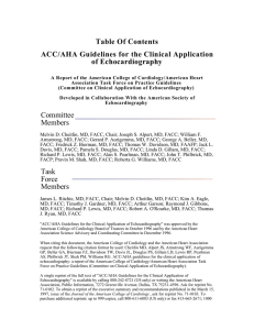 Table Of Contents ACC/AHA Guidelines for the Clinical Application