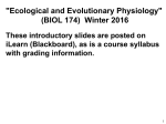 "Ecological and Evolutionary Physiology" (BIOL 174