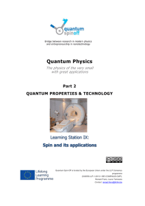 Spin and its applications - beim Quantum Spin