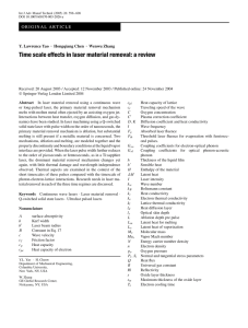 Time scale effects in laser material removal: a review | SpringerLink