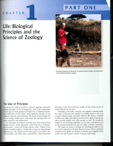 Life: Biological Principles and the Science of Zoology PART ONE