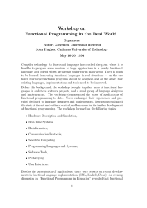 Workshop on Functional Programming in the Real World
