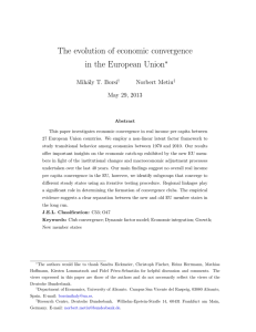 The evolution of economic convergence in the