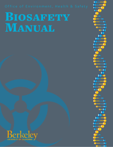Biosafety Manual - UC Berkeley, EHS