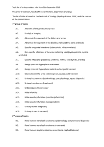 Topic list of urology subject, valid from 01th September 2016