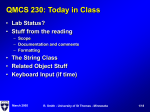 strings, scope, comments - University of St. Thomas