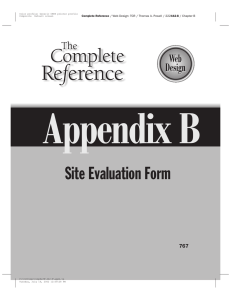 Site Evaluation Form - Web Design: The Complete Reference
