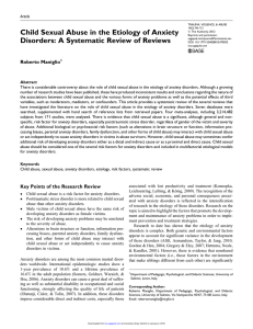 Child Sexual Abuse in the Etiology of Anxiety Disorders: A