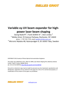 Variable xy-UV beam expander for high-power laser