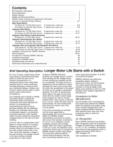 Brief Operating Description: Longer Motor Life Starts with a Switch