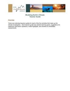 Modeling Earth`s Climate Teacher Guide