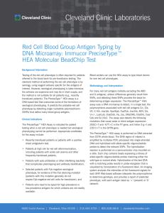 Red Cell Blood Group Antigen Typing by DNA Microarray: Immucor