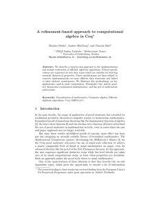 A refinement-based approach to computational algebra in Coq⋆