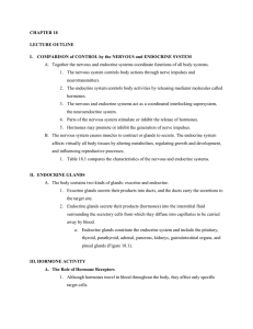 CHAPTER 18 LECTURE OUTLINE COMPARISON of CONTROL by