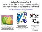 Lecture 40 - Metabolic Integration 1