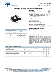 VS-UFB80FA20 Insulated Ultrafast Rectifier Module, 80 A