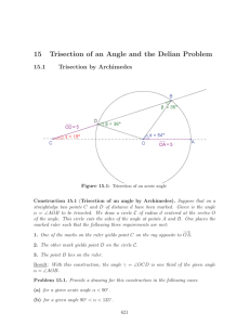 15 Trisection of an Angle and the Delian Problem